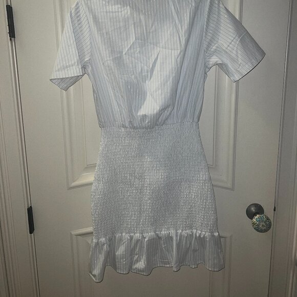 AQUA Collared Stripped Shirt Dress, Small - Picture 2 of 3